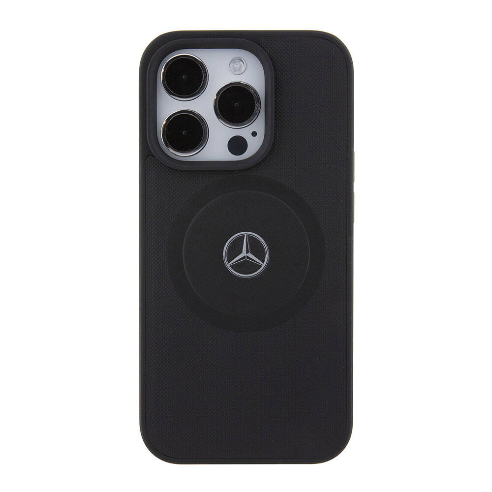 Mercedes Benz iPhone 15 Pro Orjinal Lisanslı M-safe Şarj Özellikli Pike Desenli Baskı Logolu Deri Kılıf Mercedes Benz iPhone 15 Pro Orjinal Lisanslı M-safe Şarj Özellikli Pike Desenli Baskı Logolu Deri Kılıf